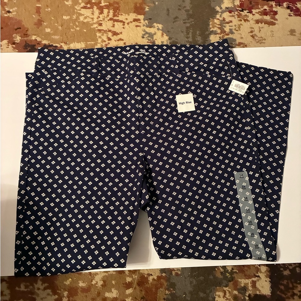 Navy Blue Patterned women’s pixie cut pants